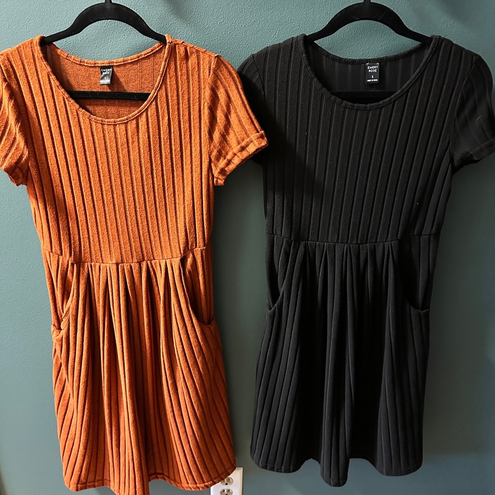 Orange and Black Ribbed Dresses